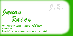 janos raics business card